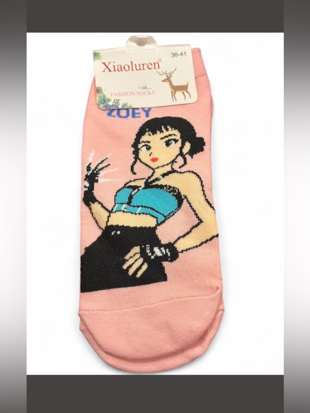 NEW Kpop Demon Hunters Pink Zoe Ankle Socks Shoe Sizes 5-10